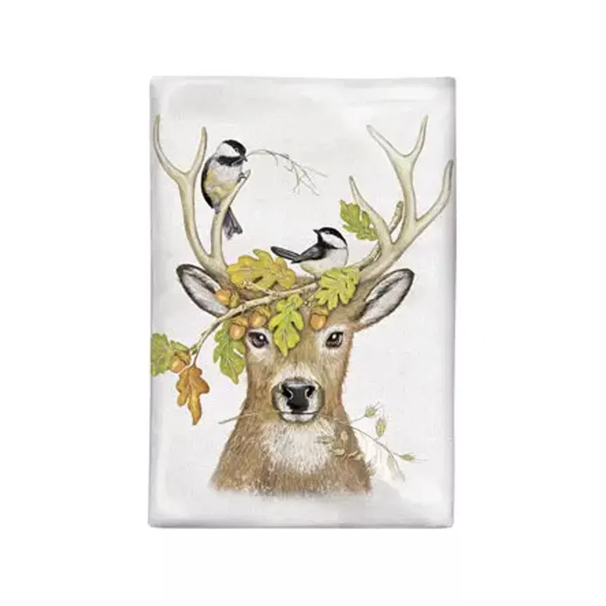 Acorn Deer Holiday Flour Sack Towel