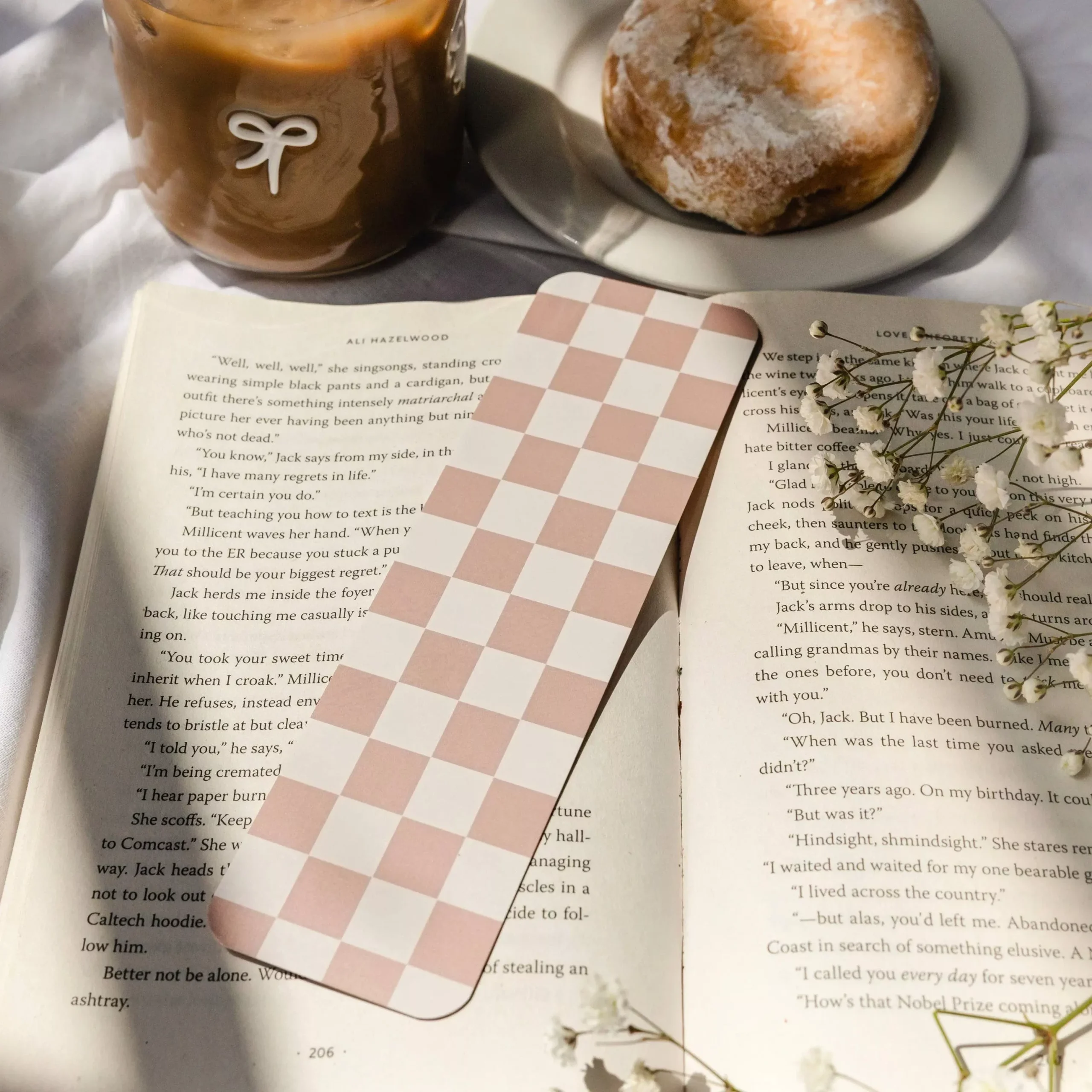 Beige Checkered Bookmark
