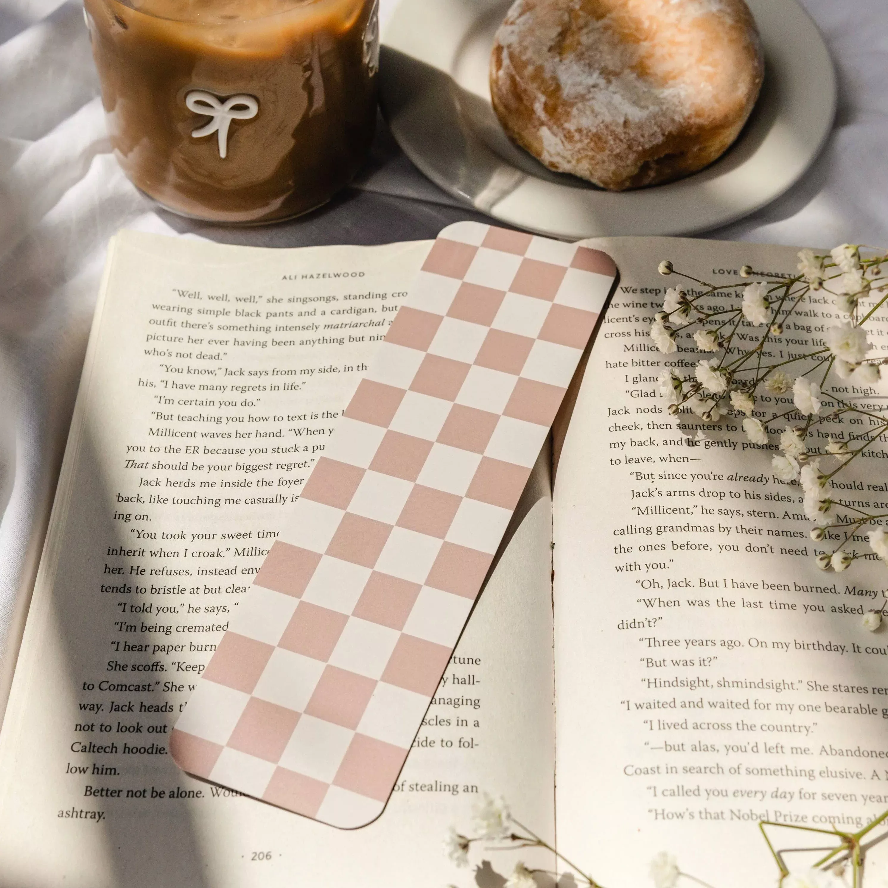 Beige Checkered Bookmark
