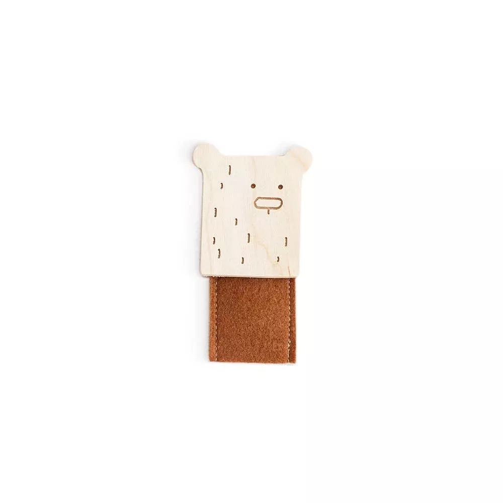 Birch + Felt Finger Puppet - Bear