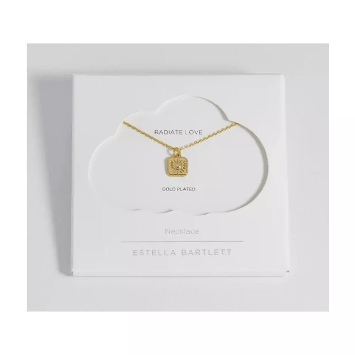 Bobble Heart Tablet Necklace - Gold Plated