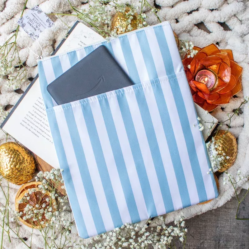 Book/Tablet Sleeve - Blue Stripes