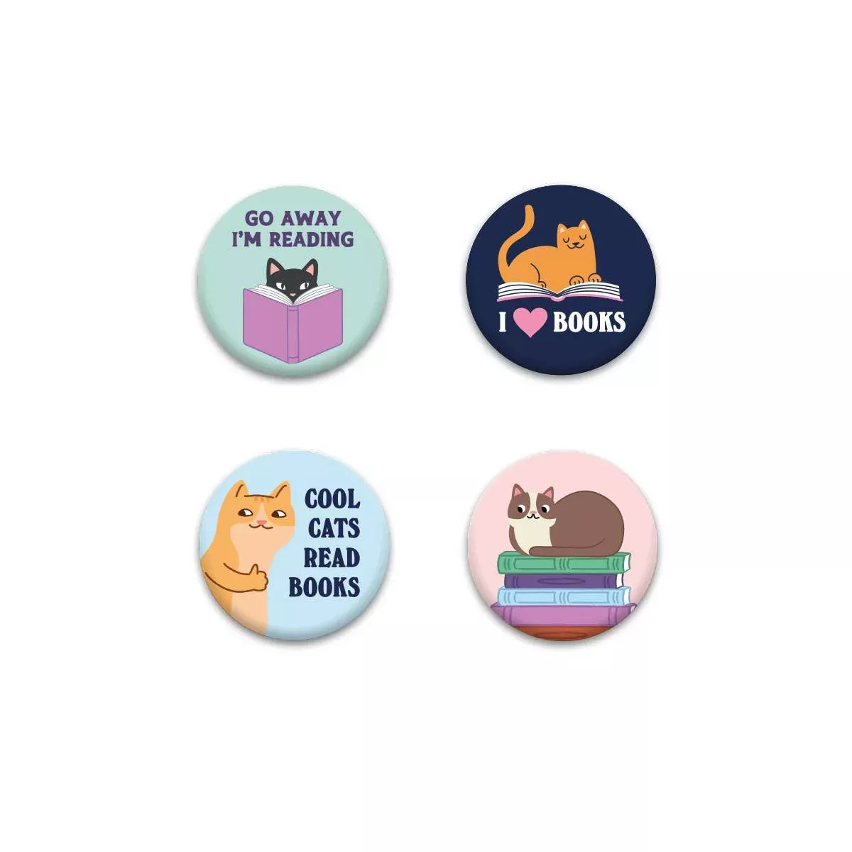 Cats Reading Magnet Set