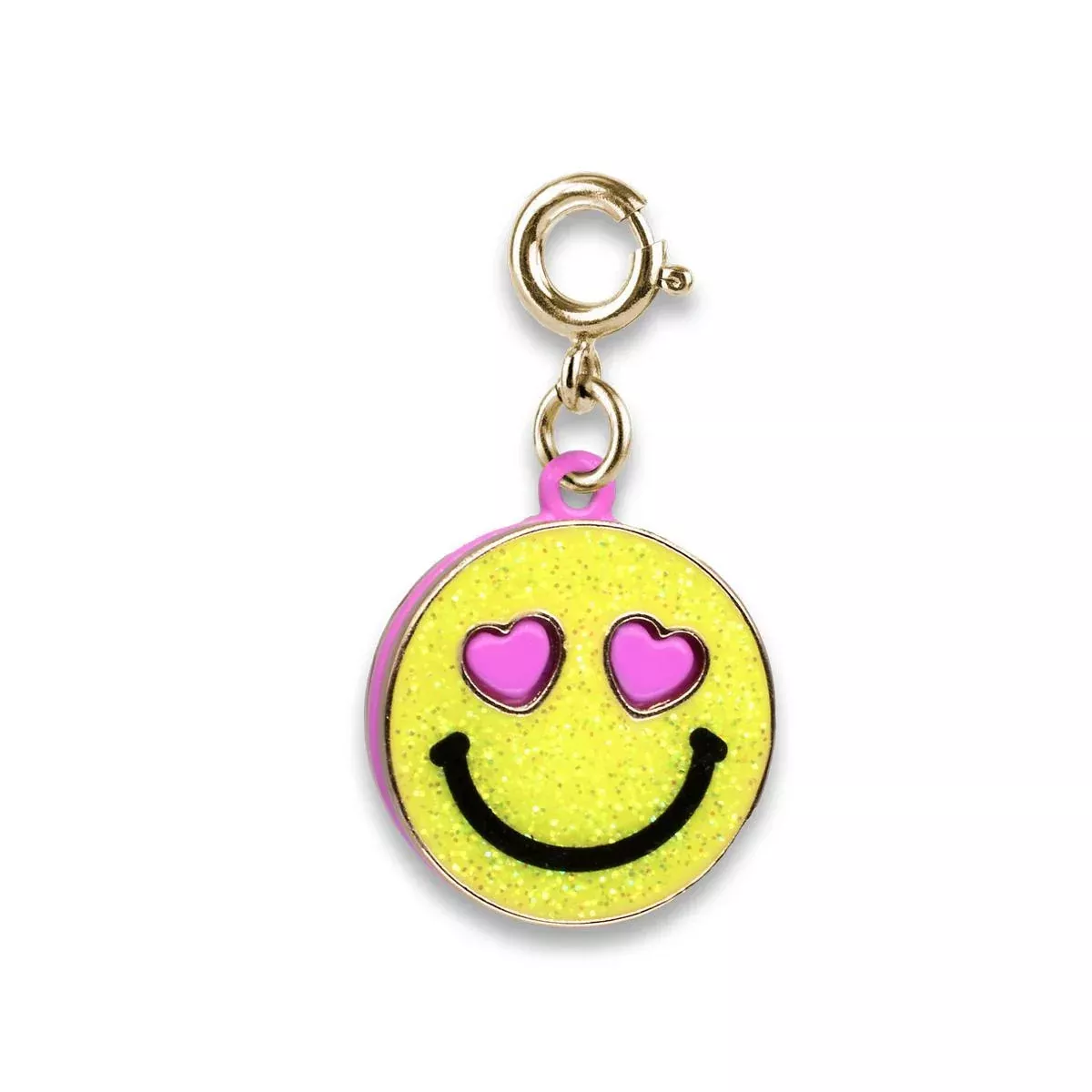 Charm It! Gold Glitter Smiley Face Charm