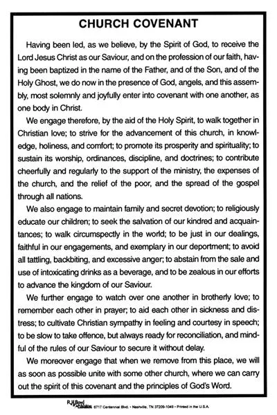 Church Covenant Cards