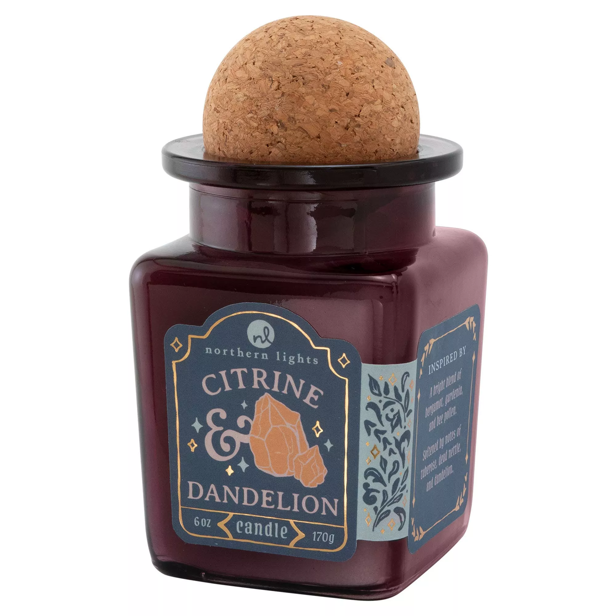 Curiosity Candle: Citrine & Dandelion - Northern Lights