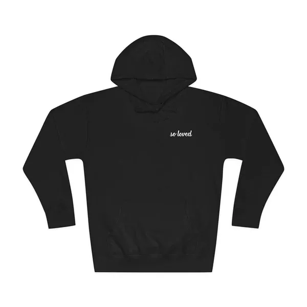 Dark Colors Embroidered "So Loved" Unisex Hoodie