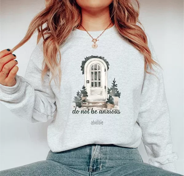 "Do Not Be Anxious" Unisex Heavy Blend™ Crewneck (Verse Lettered on Sleeve)