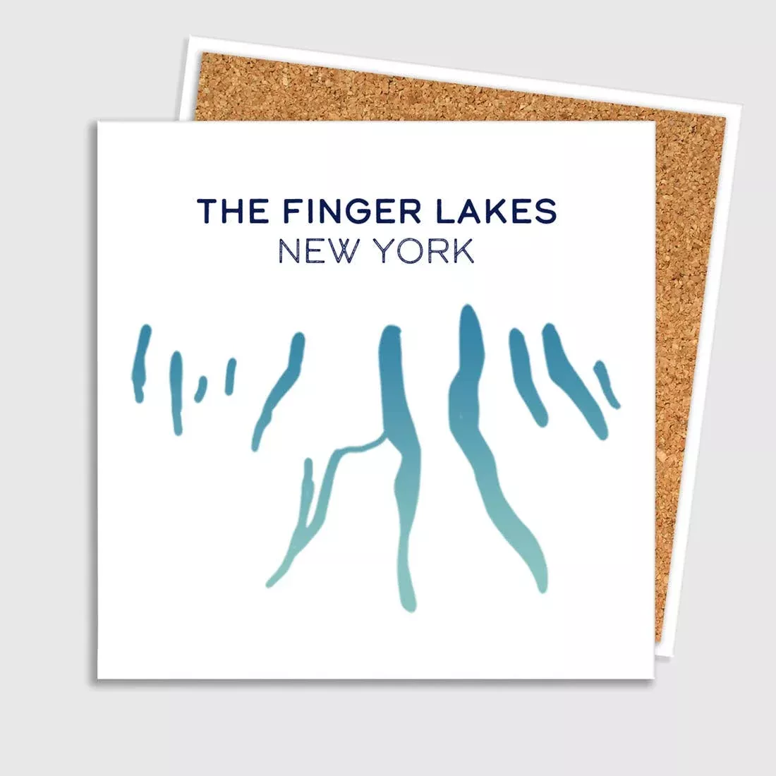 Finger Lakes Simple White Ceramic Coaster Tile
