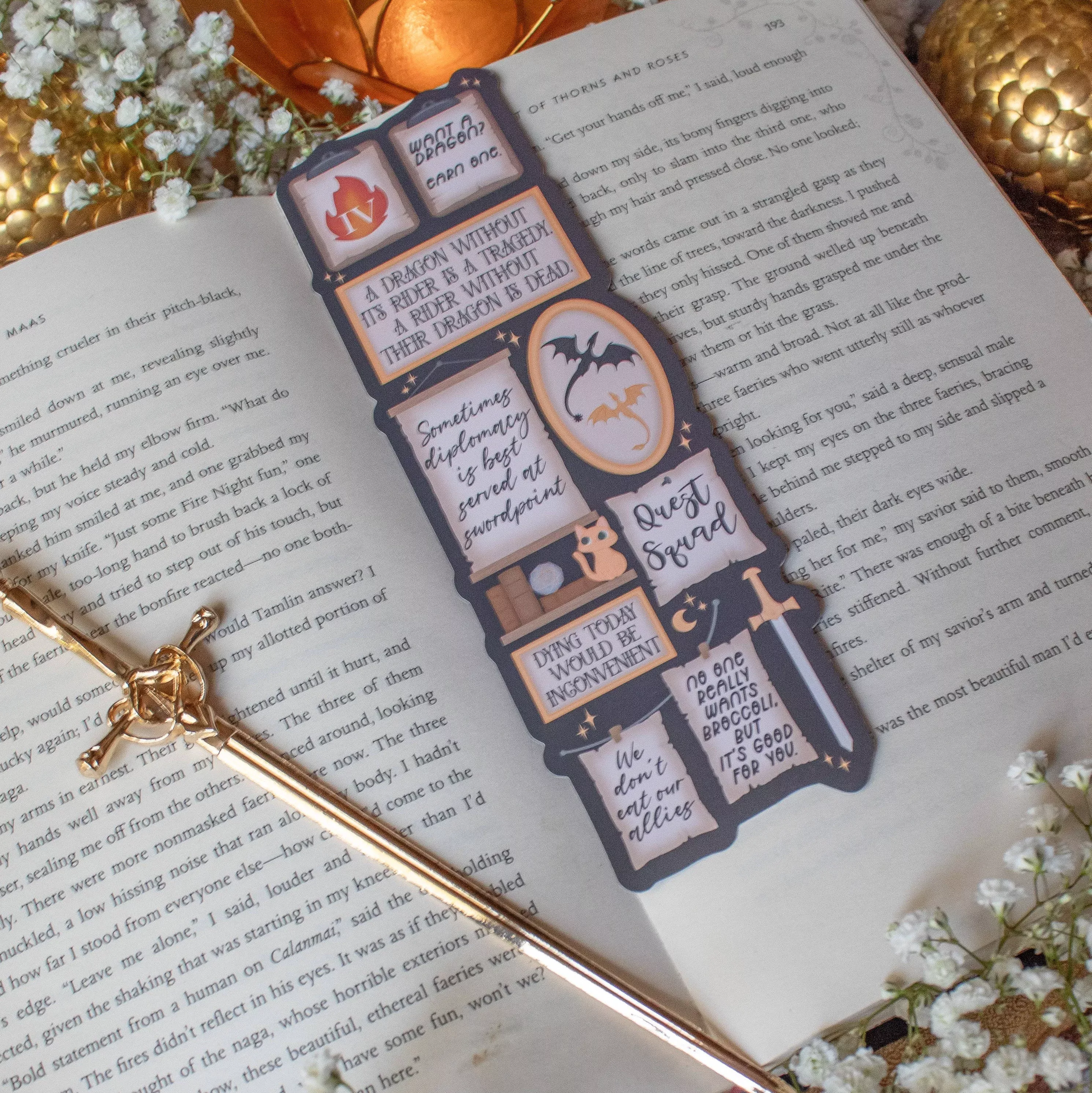Fourth Wing Gallery Quote Wall Die-Cut Bookmark