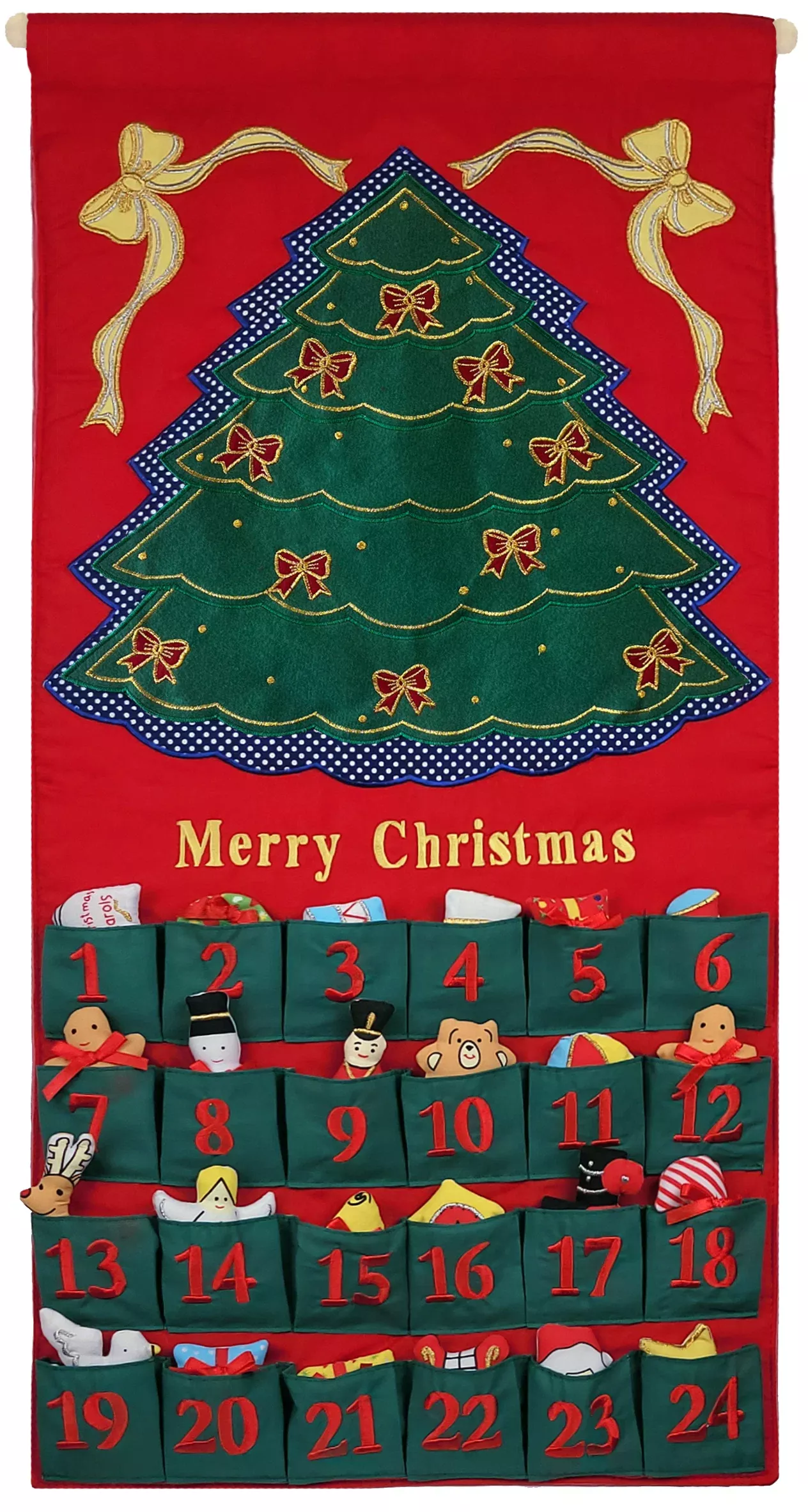 Green Christmas Tree Advent Calendar With "Merry Christmas"
