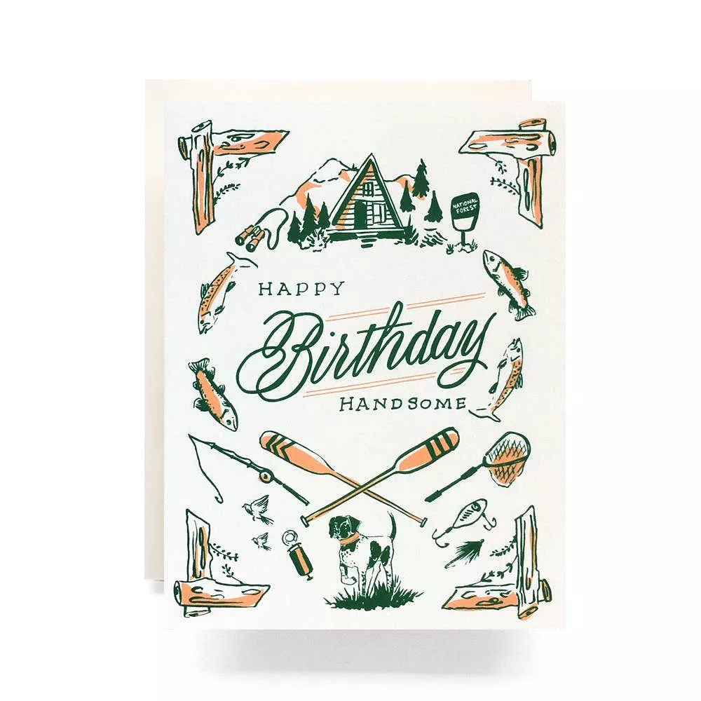 Happy Birthday Handsome Birthday Greeting Card - Antiquaria
