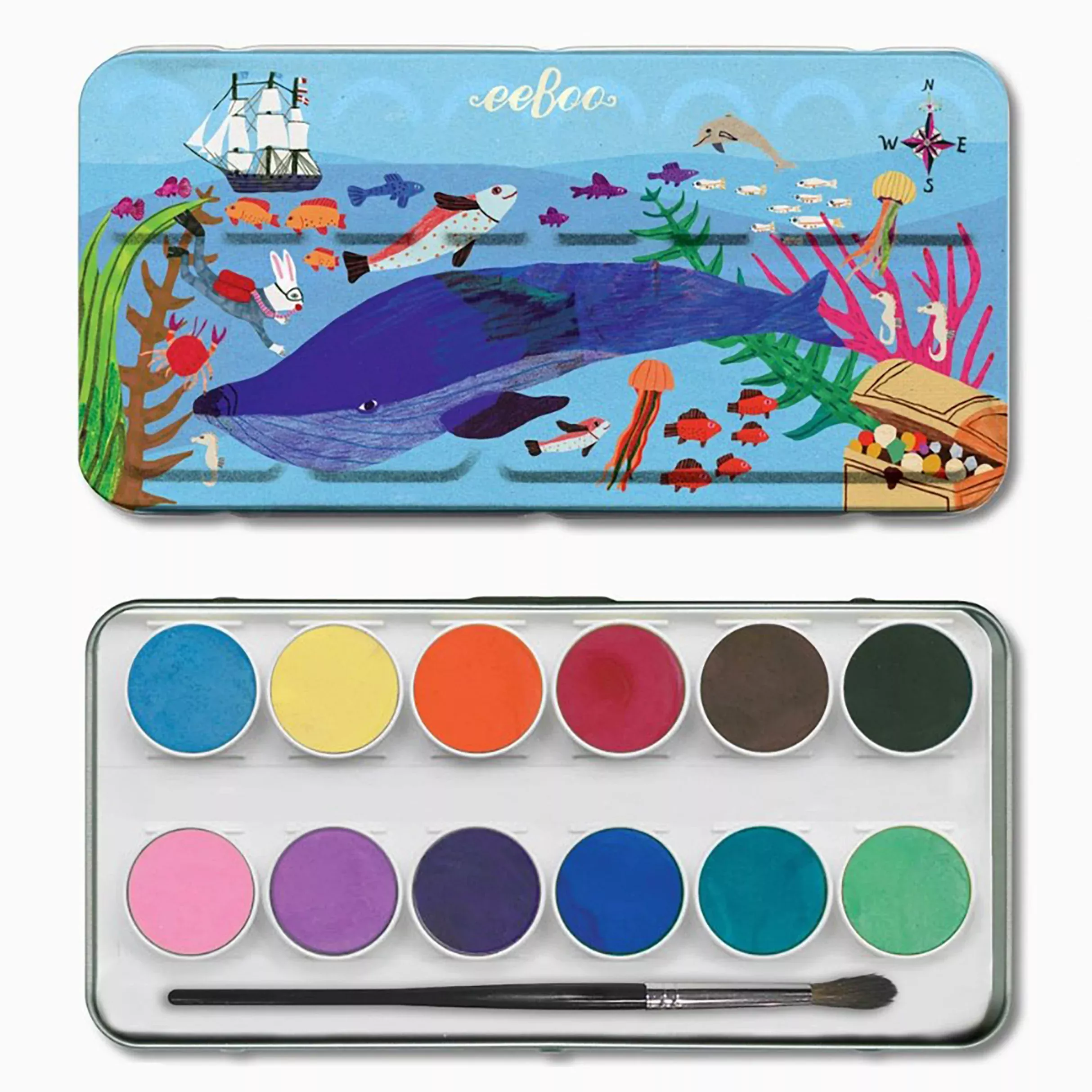In the Sea 12 Watercolors Tin