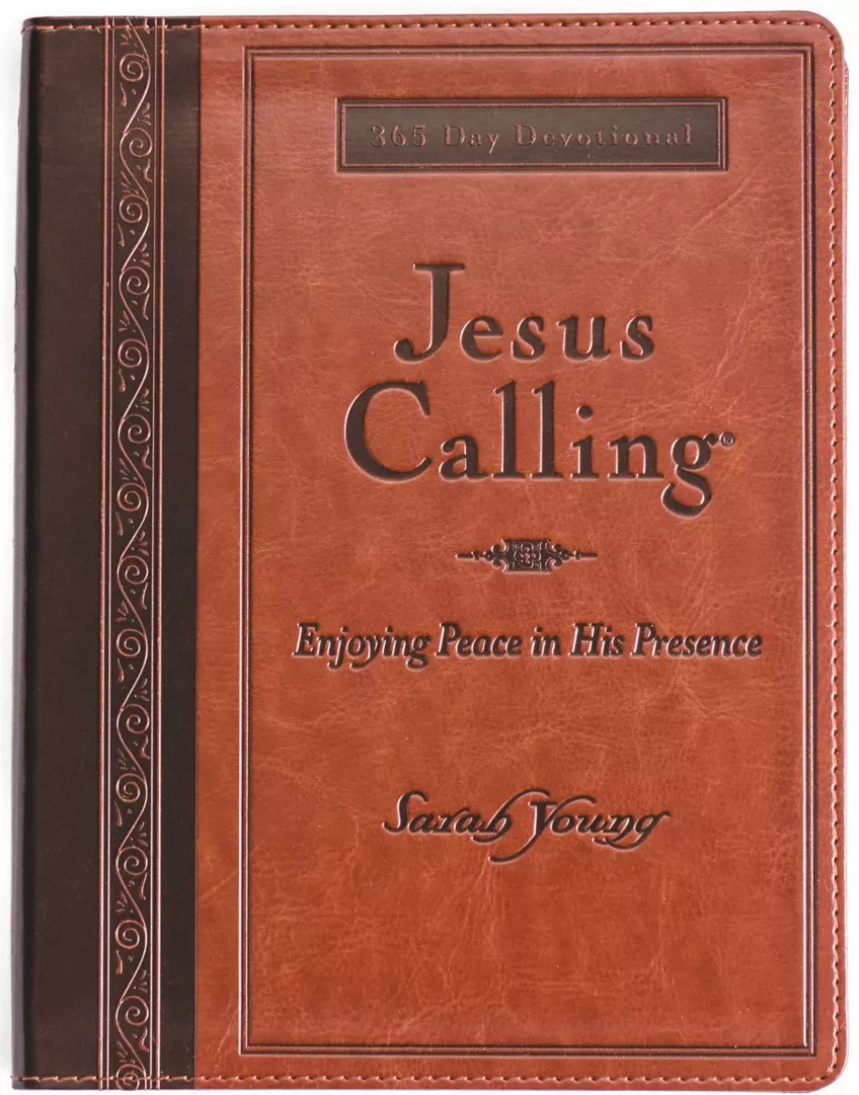 Jesus Calling, Large Text Brown Leathersoft, with Full Scriptures