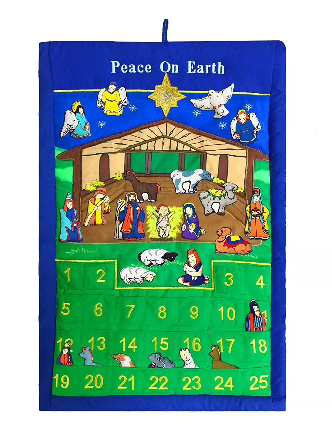 Nativity Manger Advent Calendar With "Peace On Earth"