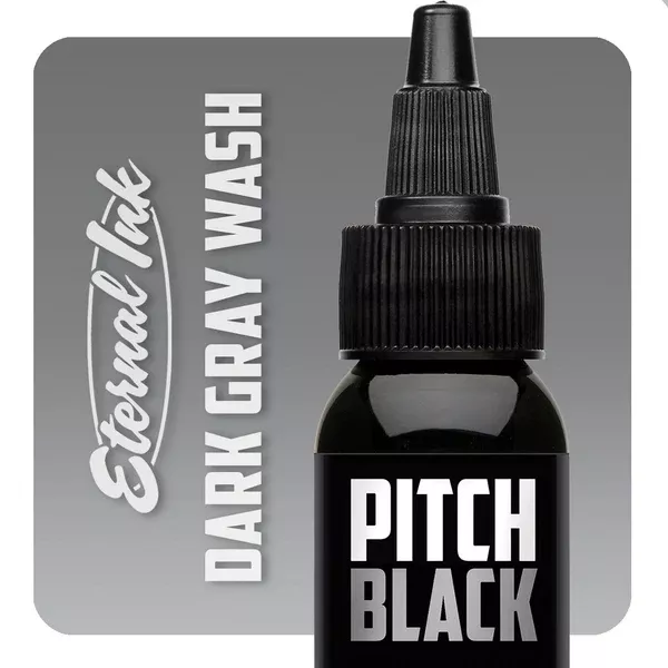 Pitch Black Dark Gray Wash