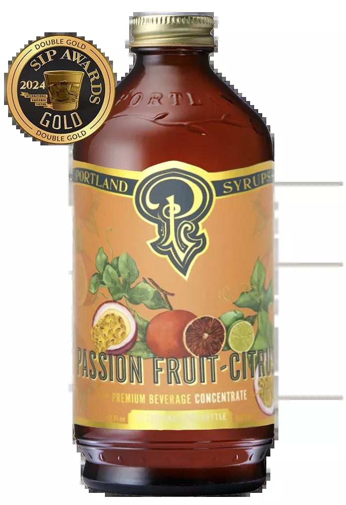 Portland Syrups - Passion Fruit Citrus Syrup 12oz- cocktail / mocktail mixer