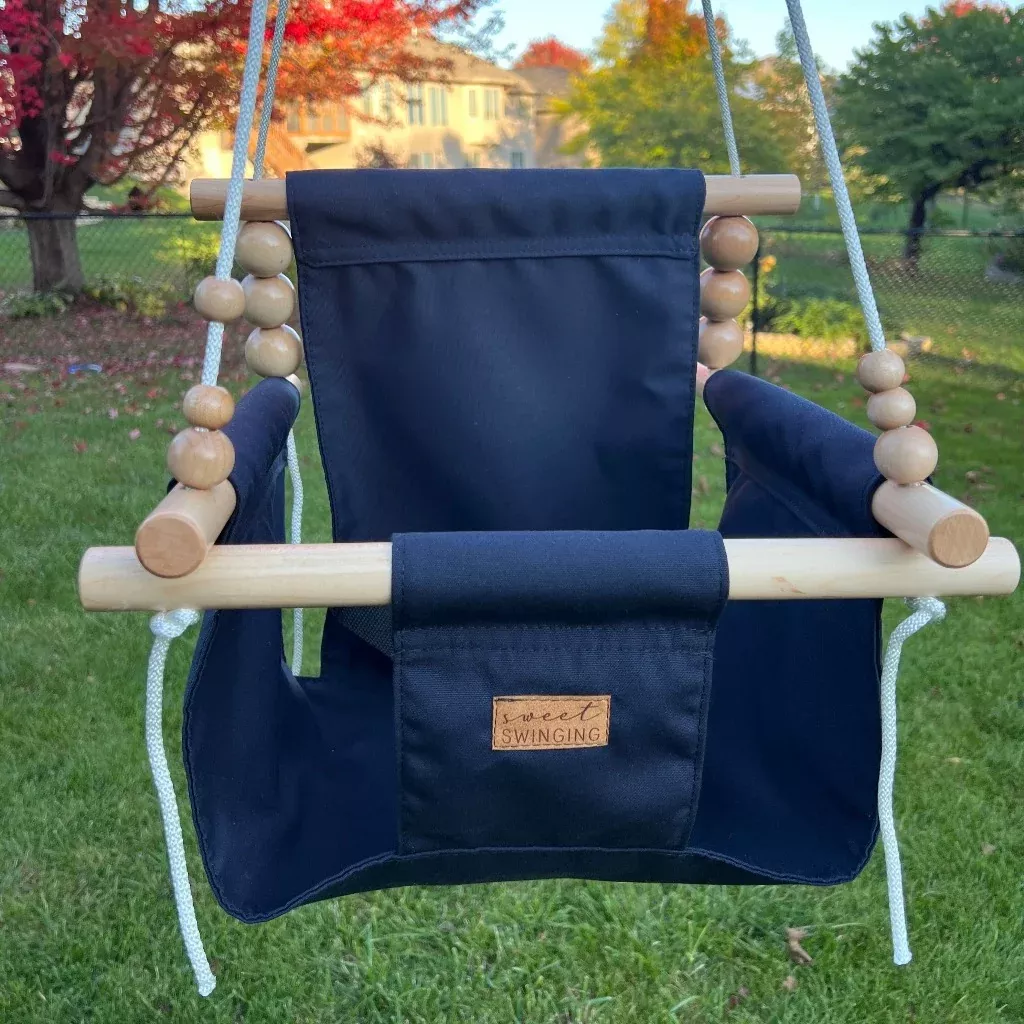 Premium Outdoor High Back Baby/Child Swing - Navy