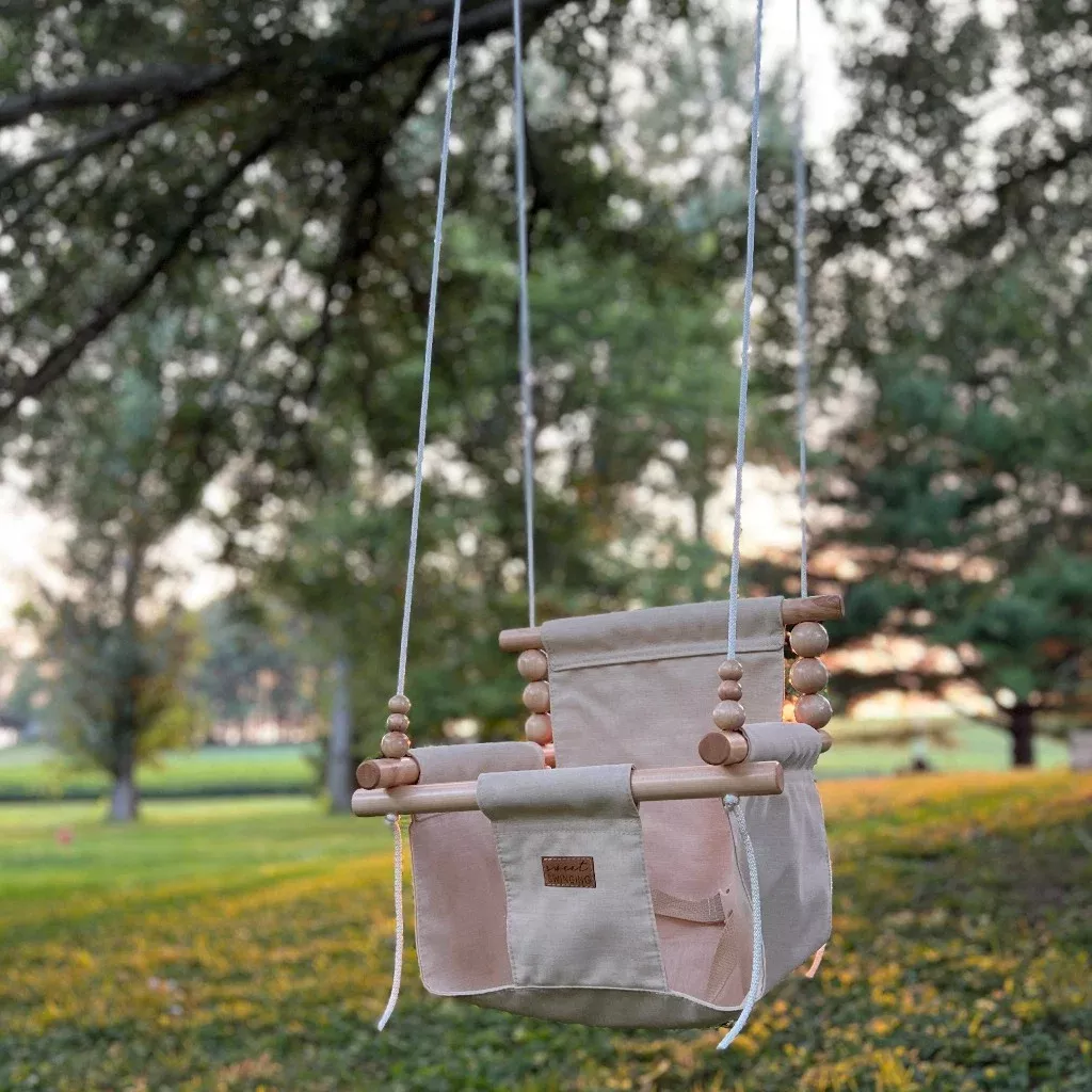 Premium Outdoor High Back Baby/Child Swing - Wheat