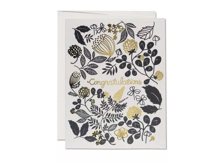 Red Cap Cards - Clover Gold Congratulations