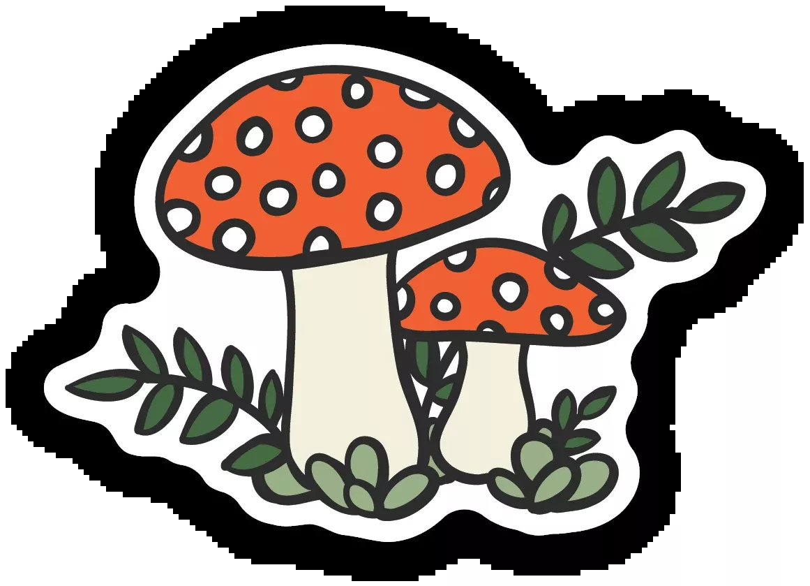 Red Mushrooms Sticker
