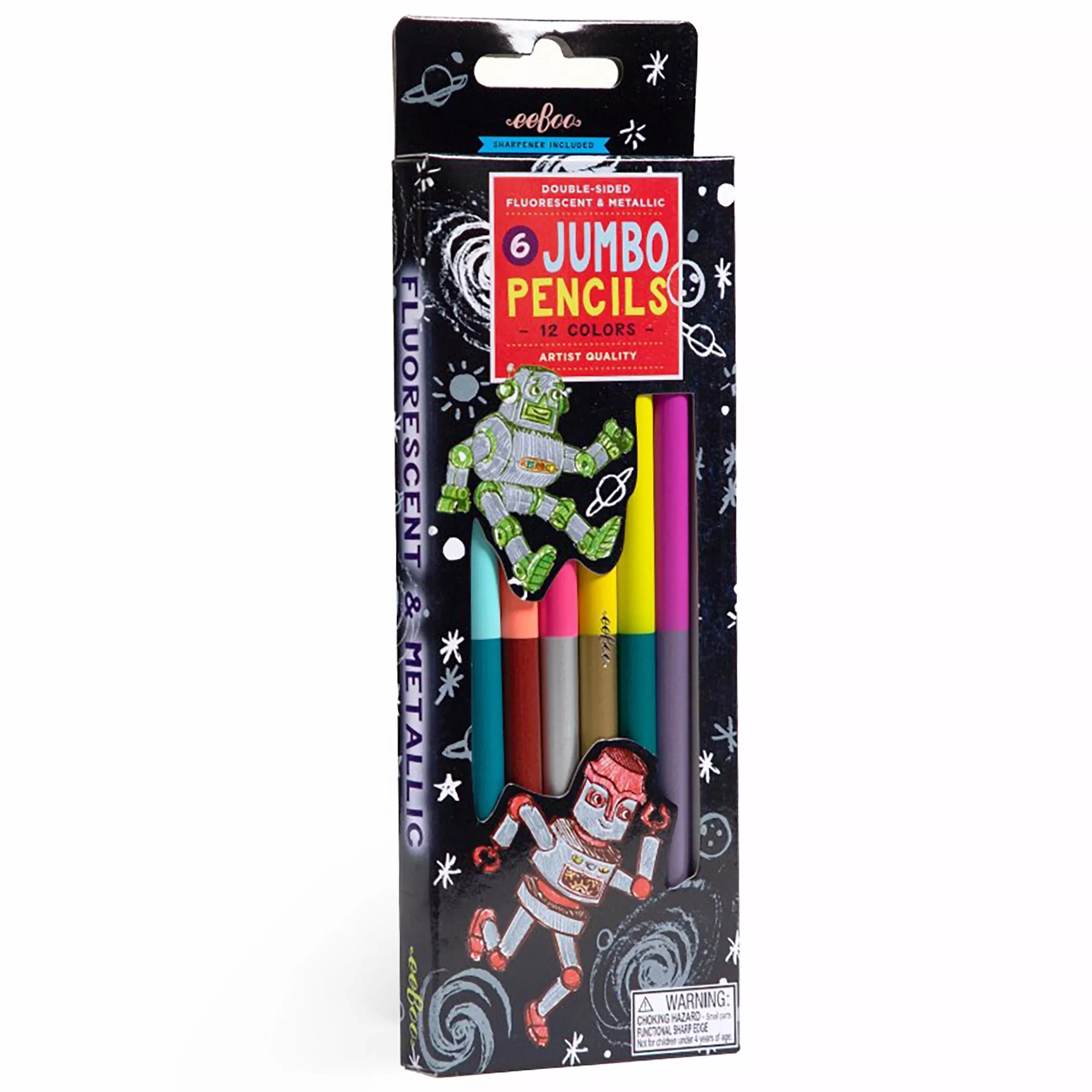 Silver Robot Jumbo Double-Sided Pencils