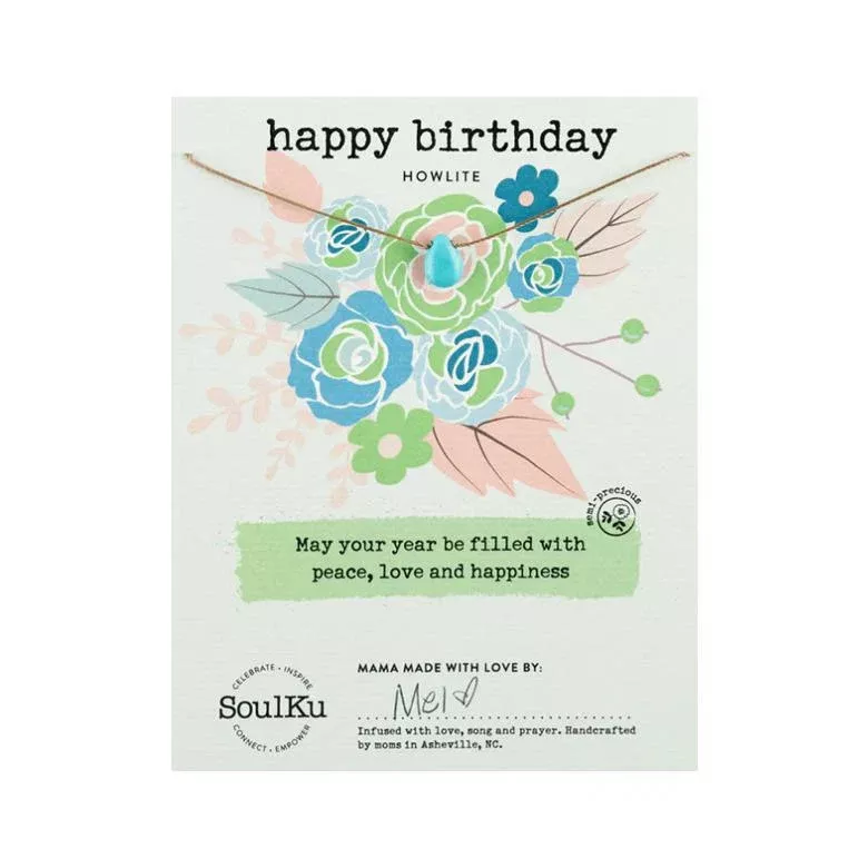 Soul Full of Life Necklace - Howlite Happy Birthday