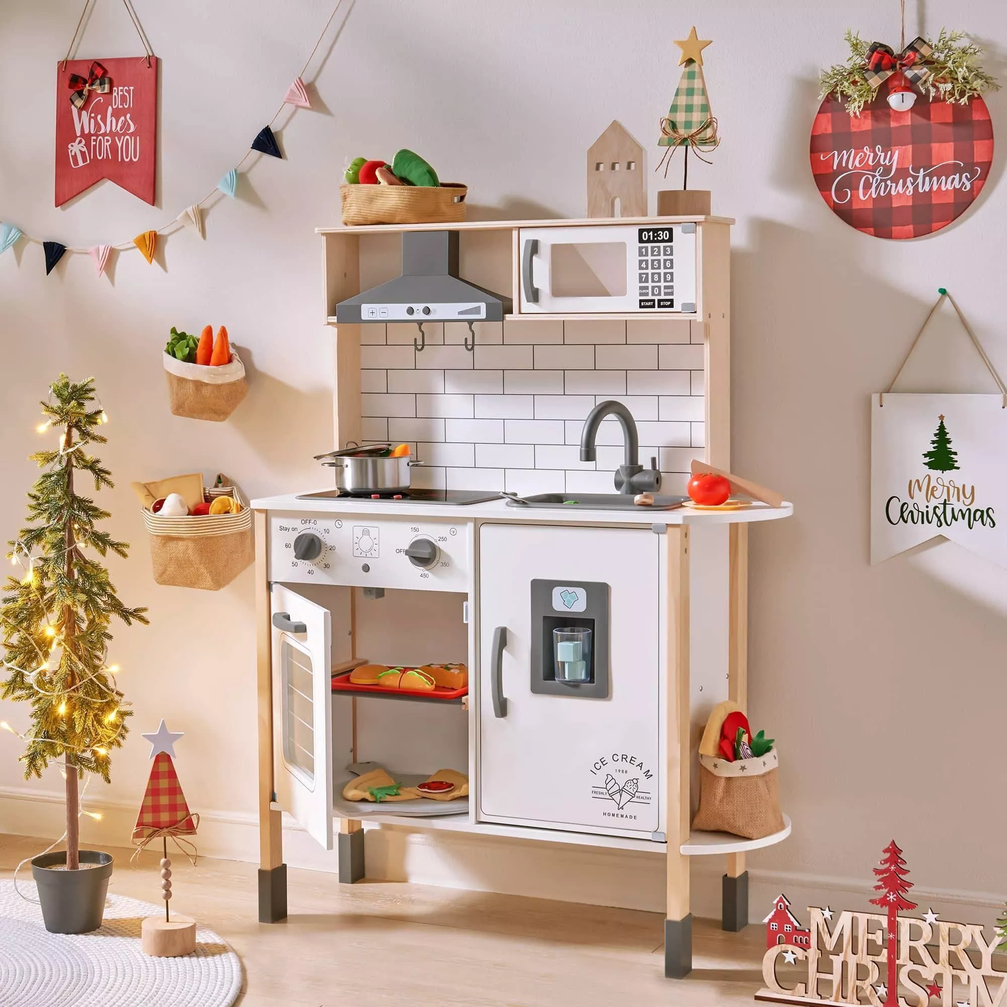 Tiny Land Interactive Play Kitchen with Sounds & Cookware