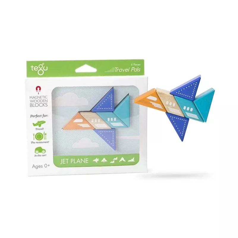 Travel Pal Magnetic Wooden Blocks Set - Jet Plane