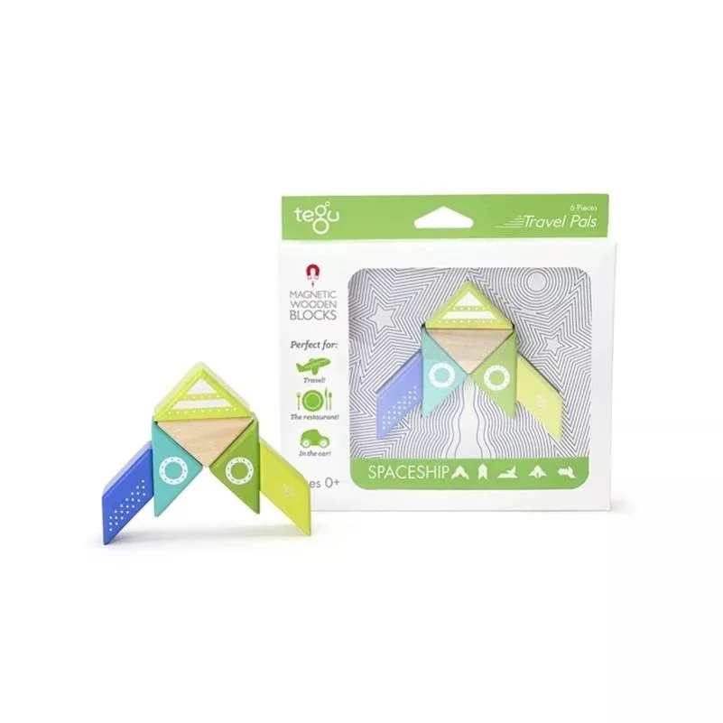 Travel Pal Magnetic Wooden Blocks Set - Spaceship