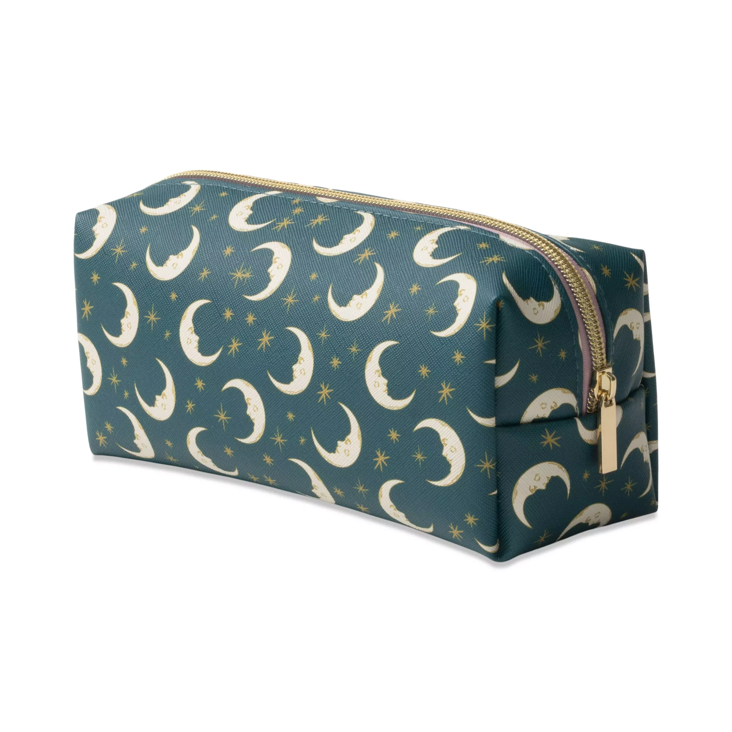 Vegan Leather Pouch- Teal Moon