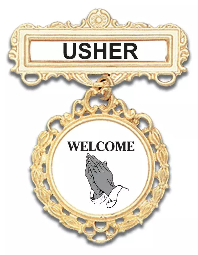 Welcome Usher Badge: magnetic back