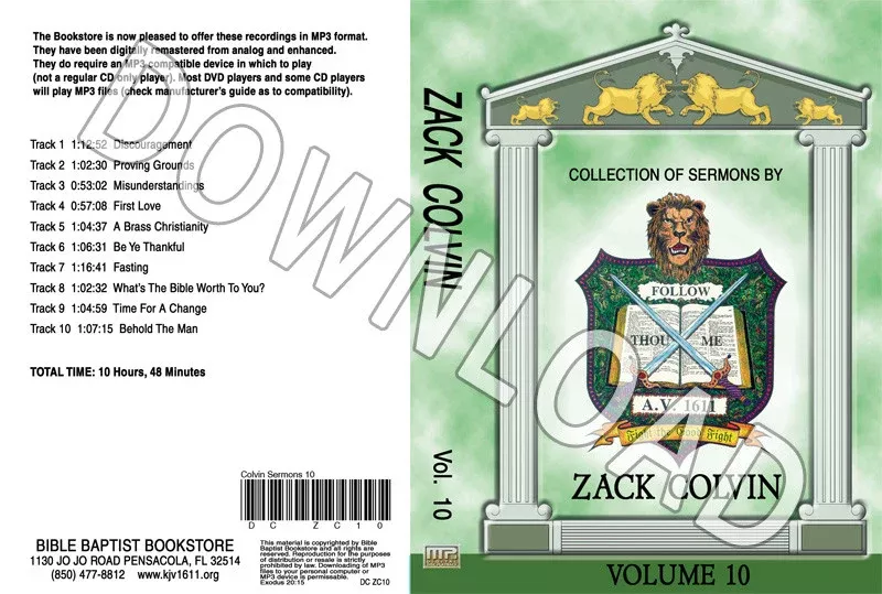 Zack Colvin: Sermons, Volume 10 - Downloadable MP3