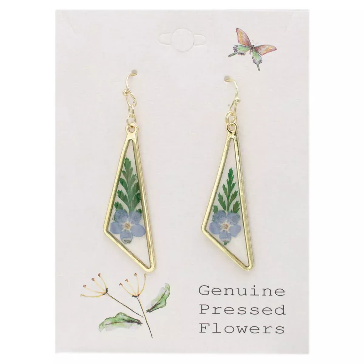 ZAD - Vintage Bouquet Blue Dried Flower Earrings