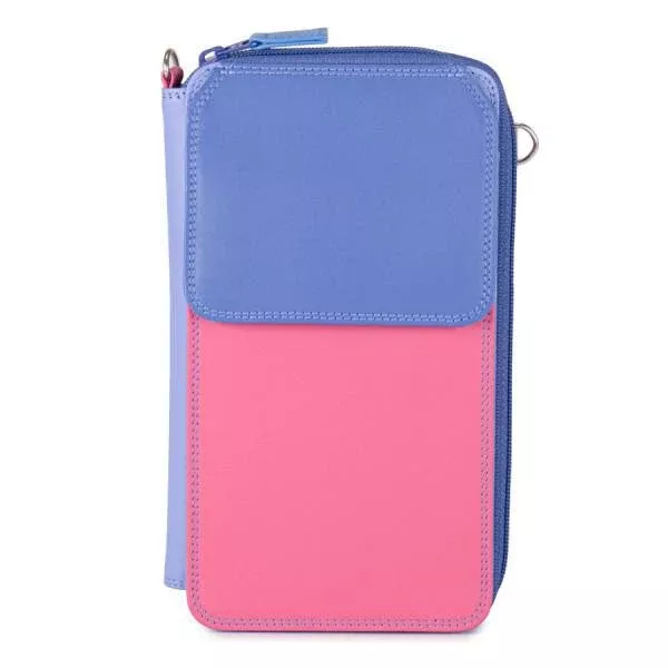 Zip Round Multi Purse with Shoulder Strap - Viola